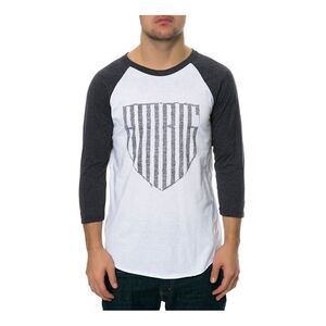 AMBIG Mens The Guarded Baseball Graphic T-Shirt, White, NWT